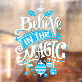 Geloof in de magie van kerstblauw wit raamsticker (Vel 2)