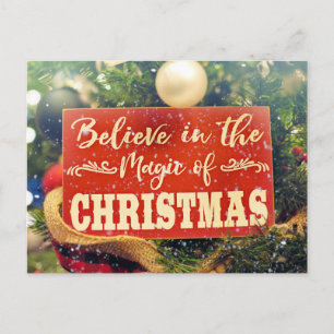 Geloof in de magie van kerstkerstkerstboomGrafisch Briefkaart