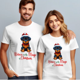 Geloof in de magie van Kerstman Hond T-shirt