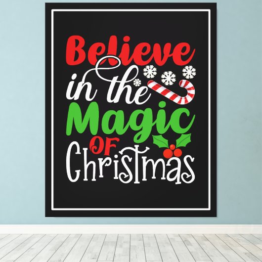 Geloof in de magie van Kerstmis-82301 Canvas Afdruk (Insitu (Houten vloer))