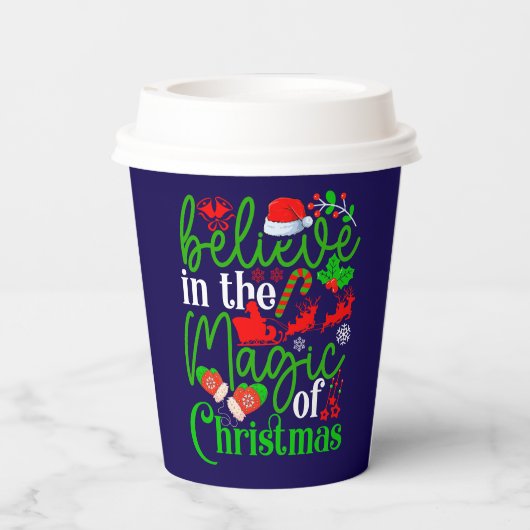 Geloof in de magie van Kerstmis-82307 Papieren Bekers (Achterkant)