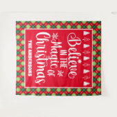 Geloof in de magie van Kerstmis Argyle vakantie Wandkleed (Voorkant (horizontaal))