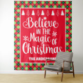 Geloof in de magie van Kerstmis Argyle vakantie Wandkleed (In situ)