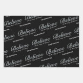 Geloof in de magie van Kerstmis | Black Inpakpapier Vel (Voorkant 3)