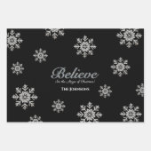 Geloof in de magie van Kerstmis | Black Inpakpapier Vel (Voorkant)