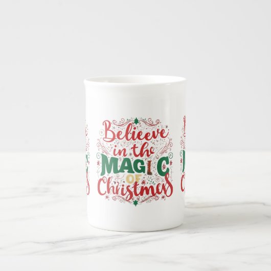Geloof in de magie van Kerstmis - Bone China Mok (Voorkant)