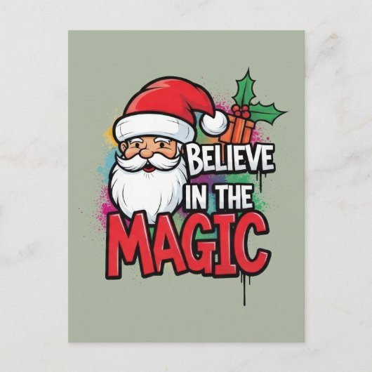 Geloof in de Magie van Kerstmis Briefkaart (Voorkant)