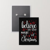 Geloof in de Magie van Kerstmis Button (Voorkant / Achterkant)