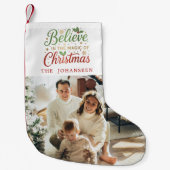 Geloof in de magie van Kerstmis Familiefoto Kleine Kerstsok (Voorkant)