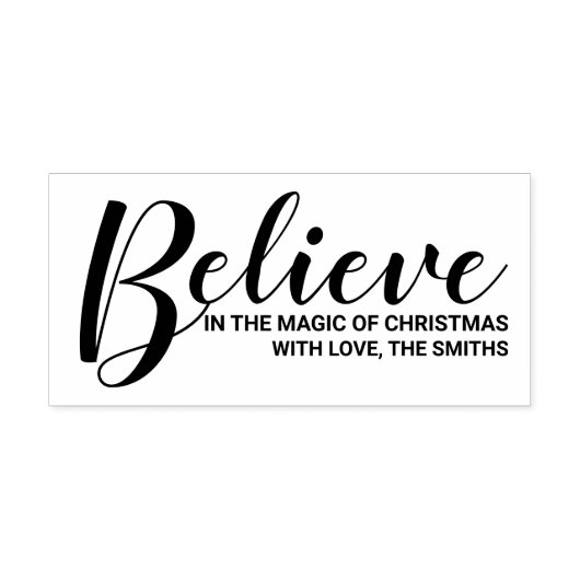 'Geloof in de magie van Kerstmis' Festive Rubberstempel (Afrduk)