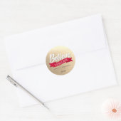 Geloof in de Magie van Kerstmis Goud  Ronde Sticker (Envelop)