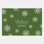 Geloof in de magie van Kerstmis | Green Inpakpapier Vel (Voorkant)