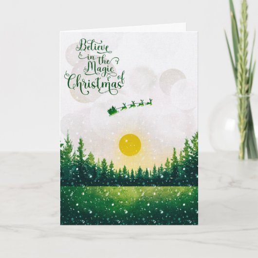 Geloof in de Magie van Kerstmis Kerstkaart Kaart (Voorkant)