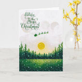 Geloof in de Magie van Kerstmis Kerstkaart Kaart (Gele Bloem)