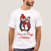 Geloof in de magie van Kerstmis Pinguïn T-shirt (Voorkant)