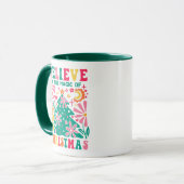 Geloof in de Magie van Kerstmis Retro Boho Mok (Voorkant links)