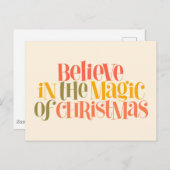 Geloof in de magie van Kerstmis - Retro Style Briefkaart (Voorkant / Achterkant)