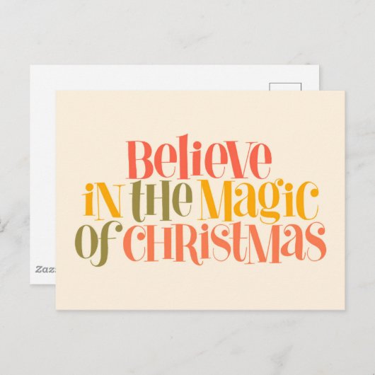 Geloof in de magie van Kerstmis - Retro Style Briefkaart (Voorkant / Achterkant)
