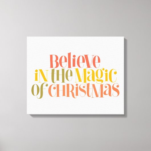 Geloof in de magie van Kerstmis - Retro Style Canvas Afdruk (Voorkant)