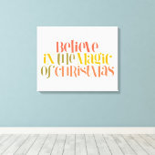 Geloof in de magie van Kerstmis - Retro Style Canvas Afdruk (Insitu (Houten vloer))
