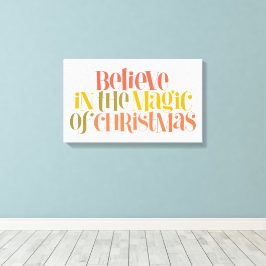 Geloof in de magie van Kerstmis - Retro Style Canvas Afdruk (Insitu (Houten vloer))
