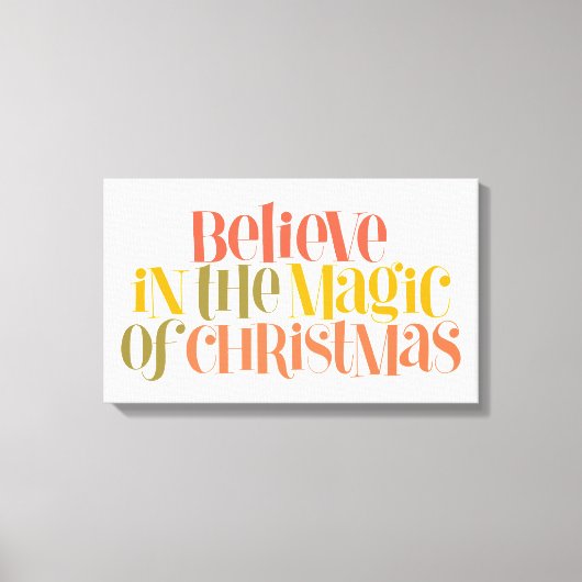 Geloof in de magie van Kerstmis - Retro Style Canvas Afdruk (Voorkant)