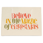 Geloof in de magie van Kerstmis - Retro Style Groot Cadeauzakje (Voorkant)