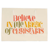 Geloof in de magie van Kerstmis - Retro Style Groot Cadeauzakje (Achterkant)