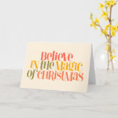 Geloof in de magie van Kerstmis - Retro Style Kaart (Gele Bloem)