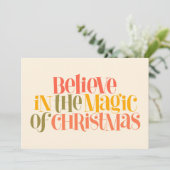 Geloof in de magie van Kerstmis - Retro Style Kaart (Staand voorkant)