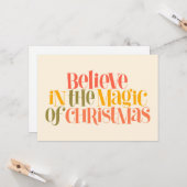 Geloof in de magie van Kerstmis - Retro Style Kaart (Voorkant / Achterkant in situ)