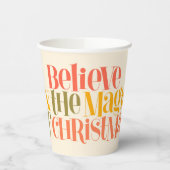 Geloof in de magie van Kerstmis - Retro Style Papieren Bekers (Links)