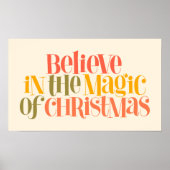 Geloof in de magie van Kerstmis - Retro Style Poster (Voorkant)