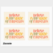 Geloof in de magie van Kerstmis - Retro Style Rechthoekige Sticker (Vel)