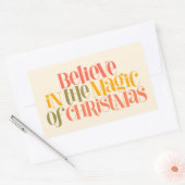 Geloof in de magie van Kerstmis - Retro Style Rechthoekige Sticker (Envelop)
