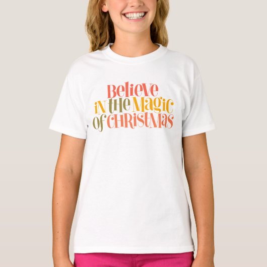 Geloof in de magie van Kerstmis - Retro Style T-shirt (Voorkant)