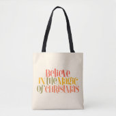 Geloof in de magie van Kerstmis - Retro Style Tote Bag (Voorkant)