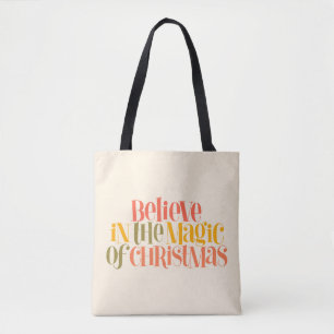 Geloof in de magie van Kerstmis - Retro Style Tote Bag