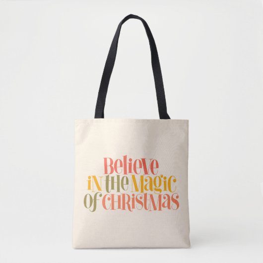 Geloof in de magie van Kerstmis - Retro Style Tote Bag (Voorkant)