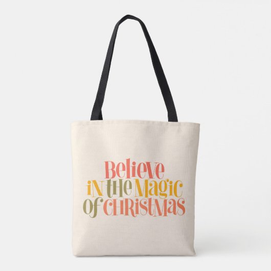 Geloof in de magie van Kerstmis - Retro Style Tote Bag (Achterkant)