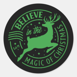 GELOOF IN DE MAGIE VAN... Kerstmis Ronde Sticker