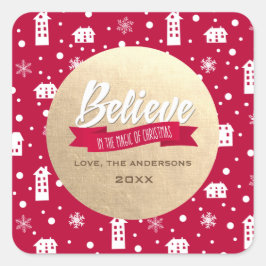 Geloof in de Magie van Kerstmis Vierkante Sticker