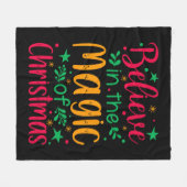 Geloof in de magie van Kerstmis Vrolijk Kerstfeest Fleece Deken (Voorkant (Horizontaal))