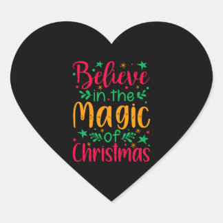 Geloof in de magie van Kerstmis Vrolijk Kerstfeest Hart Sticker
