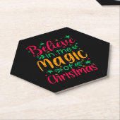 Geloof in de magie van Kerstmis Vrolijk Kerstfeest Kartonnen Onderzetters (Schuin)