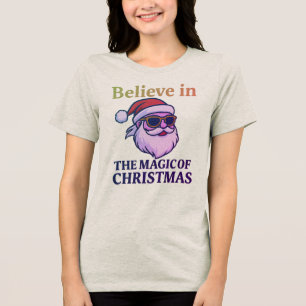 Geloof in de Magie van Kerstmis Vrouwen Tri-Blen Tri-Blend Shirt