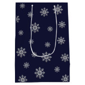 Geloof in de magie van Kerstmis Zilveren Glitter Medium Cadeauzakje (Achterkant)