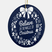 Geloof in de magie van kerstpictogrammen keramisch ornament (Links)