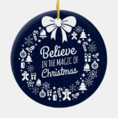 Geloof in de magie van kerstpictogrammen keramisch ornament (Achterkant)