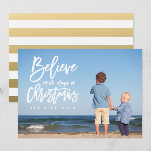 Geloof in de magie van kerstvakantie feestdagenkaart (Voorkant / Achterkant)